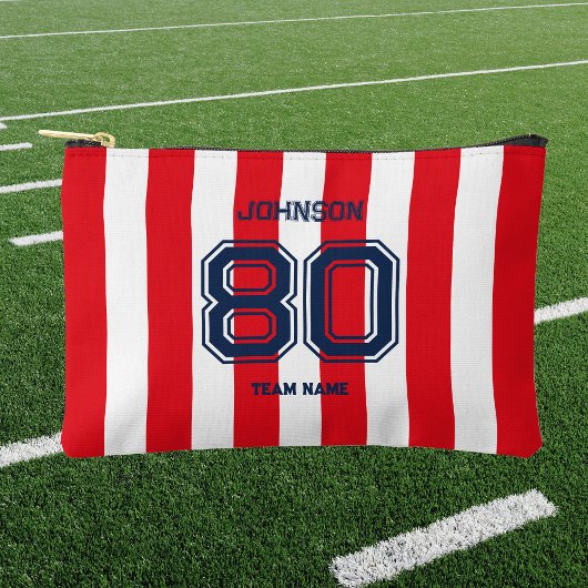 Individuelle Name-Nummer des Red & Navy-Sports-Tea Zubehörtasche