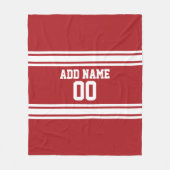 Individuelle Name Nummer des White and Red Sports  Fleecedecke (Vorderseite)