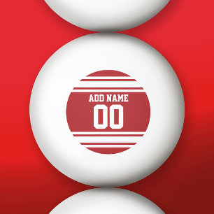Individuelle Name Nummer des White and Red Sports  Tischtennisball