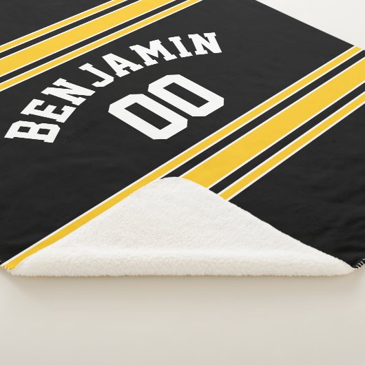 Individuelle Name Nummer für Black and Gold Sports Sherpadecke (3/4)