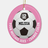 Individuelle Name-Nummer-Meldung Fußball-Ball Keramik Ornament (Links)