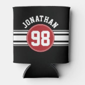 Individuelle Name Nummer Schwarz und Rot Dosenkühler (Vorderseite)