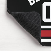 Individuelle Name Nummer Schwarz und Rot Mousepad (Ecke)