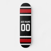 Individuelle Name Nummer Schwarz und Rot Skateboard (Vorderseite)