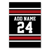 Individuelle Name Nummer Schwarz und Rot Tischnummer (Vorderseite)