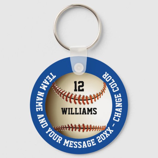 Individuelle Name-Nummer Team Name Baseball Schlüsselanhänger (Rückseite)