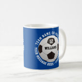 Individuelle Name-Nummer Teamname Fußball-Ball Kaffeetasse (VorderseiteRechts)