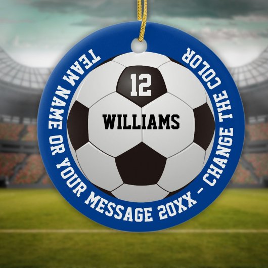 Individuelle Name-Nummer Teamname Fußball-Ball Keramik Ornament