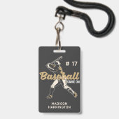 Individuelle Name, Nummer, Text und Farbe-Baseball Ausweis (Vorderseite mit Lanyard)