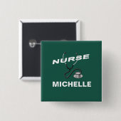 Individuelle Name Nurse Button (Vorne & Hinten)