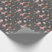 Individuelle Name Nutcracker Ballerina Weihnachten Geschenkpapier (Ecke)