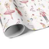 Individuelle Name Nutcracker Ballerina Weihnachten Geschenkpapier (Rolleneckpunkt)
