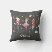 Individuelle Name Nutcracker Ballerina Weihnachten Kissen (Rückseite)