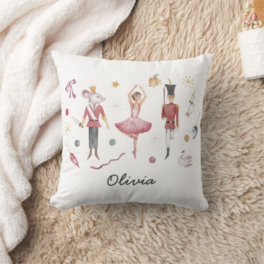 Individuelle Name Nutcracker Ballerina Weihnachten Kissen (Decke)