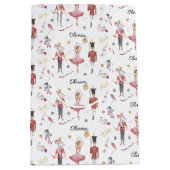 Individuelle Name Nutcracker Ballerina Weihnachten Mittlere Geschenktüte (Vorderseite)