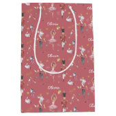 Individuelle Name Nutcracker Ballerina Weihnachten Mittlere Geschenktüte (Vorderseite)