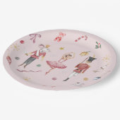 Individuelle Name Nutcracker Ballerina Weihnachten Pappteller (Schrägansicht)