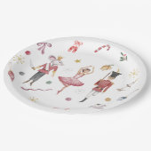 Individuelle Name Nutcracker Ballerina Weihnachten Pappteller (Schrägansicht)