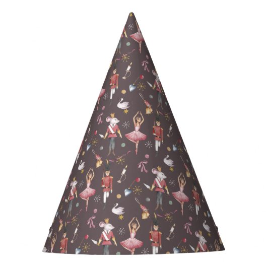 Individuelle Name Nutcracker Ballerina Weihnachten Partyhütchen (Vorderseite)