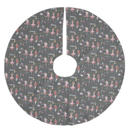 Individuelle Name Nutcracker Ballerina Weihnachten Polyester Weihnachtsbaumdecke