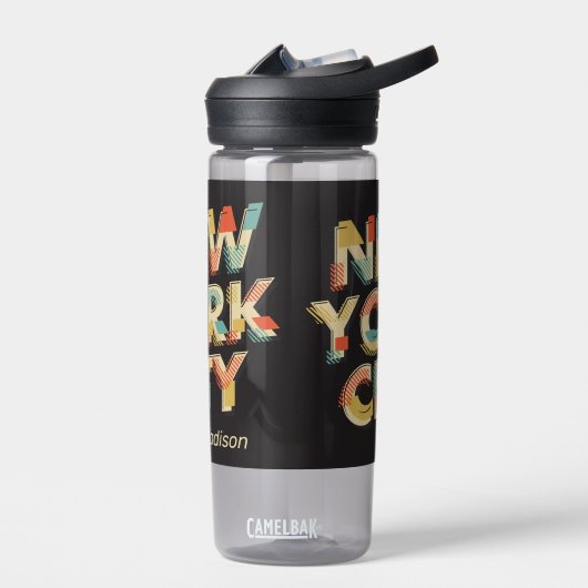 Individuelle Name NYC Typografie Trinkflasche (Links)