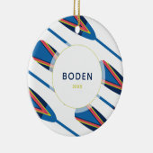 Individuelle Name Oars Moderne Weihnachten Keramik Ornament (Rechts)