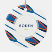 Individuelle Name Oars Moderne Weihnachten Keramik Ornament (Hinten)