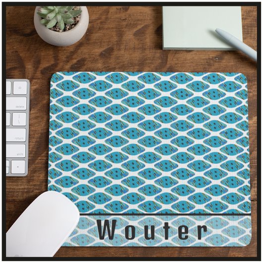 Individuelle Name Ocean Blue Green Geo Muster Mousepad