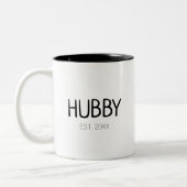 Individuelle Name oder Datum des Hubby-Ehemanns Zweifarbige Tasse (Links)