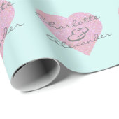 Individuelle Name oder Initials Glitzer Herzname M Geschenkpapier (Rolleneckpunkt)