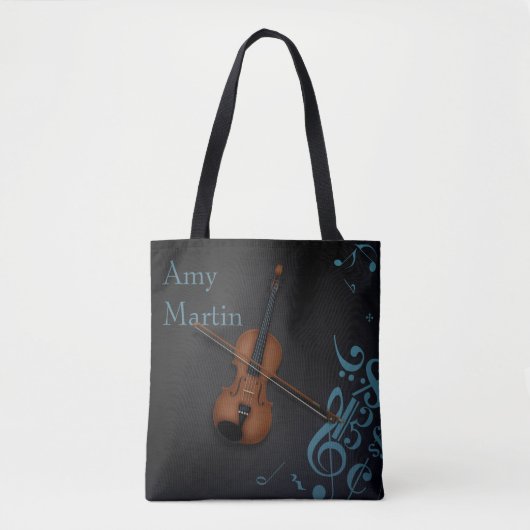 Individuelle Name oder Message Violin auf Schwarz Tasche (Vorderseite)