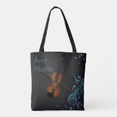 Individuelle Name oder Message Violin auf Schwarz Tasche (Rückseite)