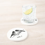 Individuelle Name- oder Monogram-Liebesvögel Getränkeuntersetzer (Seite)