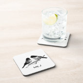 Individuelle Name- oder Monogram-Liebesvögel Untersetzer (Rechte Seite)