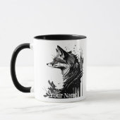 Individuelle Name oder Texfox Füchse Aquarell Tier Tasse (Links)