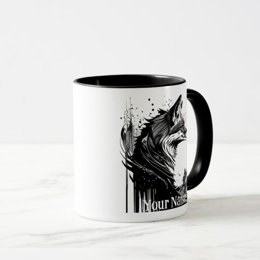 Individuelle Name oder Texfox Füchse Aquarell Tier Tasse (VorderseiteRechts)