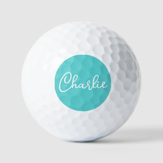 Individuelle Name oder Text auf aquarellblauem Hin Golfball (Vorderseite)