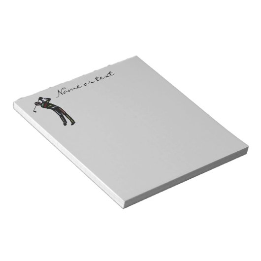 Individuelle Name oder Text Golf, Sport Motivieren Notizblock (angewinkelt)