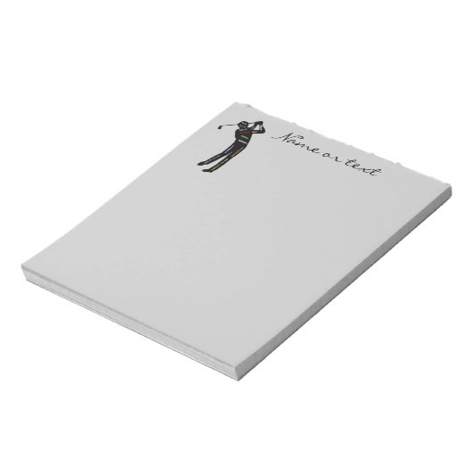 Individuelle Name oder Text Golf, Sport Motivieren Notizblock (Rotiert)