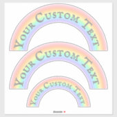 Individuelle Name oder Text-Set von 3 Regenbogenbo Aufkleber (Blatt)