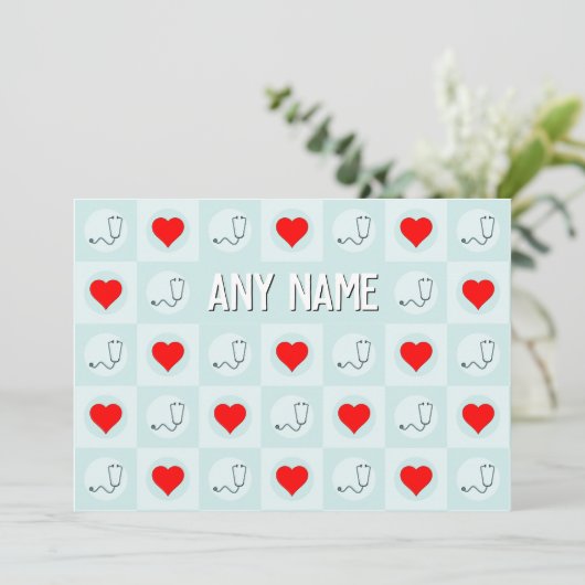 Individuelle Name oder Text von Krankenpflegern od Dankeskarte (Stehend Vorderseite)