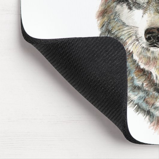 Individuelle Name oder Text Wolf Wasserfarbe Tier Mousepad (Ecke)