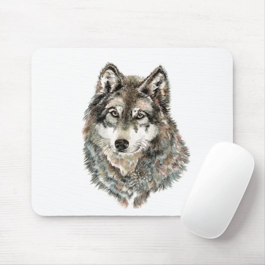 Individuelle Name oder Text Wolf Wasserfarbe Tier Mousepad (Mit Mouse)
