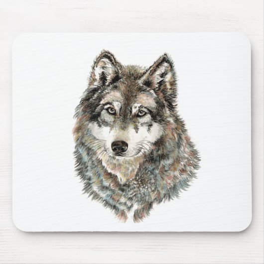 Individuelle Name oder Text Wolf Wasserfarbe Tier Mousepad (Vorne)