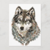 Individuelle Name oder Text Wolf Wasserfarbe Tier Postkarte (Vorderseite)