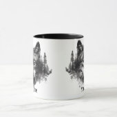 Individuelle Name oder Text Wolf Wasserfarbe Tier Tasse (Zentrum)