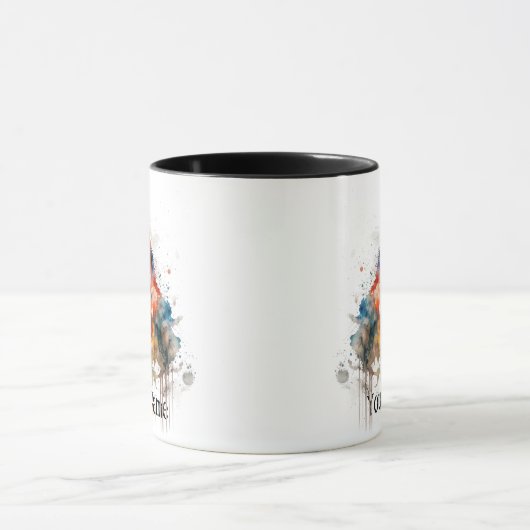Individuelle Name oder Text Wolf Wasserfarbe Tier Tasse (Zentrum)
