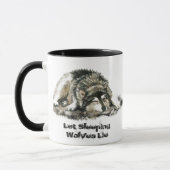 Individuelle Name oder Text Wolf Wasserfarbe Tier Tasse (Links)