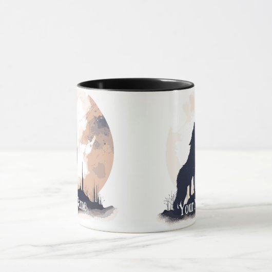 Individuelle Name- oder Texthüllen Wolfen Wildlife Tasse (Zentrum)