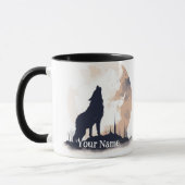 Individuelle Name- oder Texthüllen Wolfen Wildlife Tasse (Links)